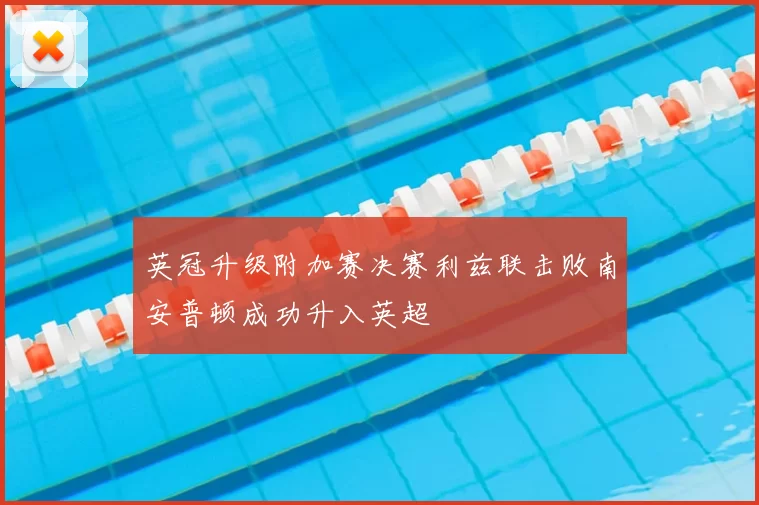 英冠升级附加赛决赛利兹联击败南安普顿成功升入英超